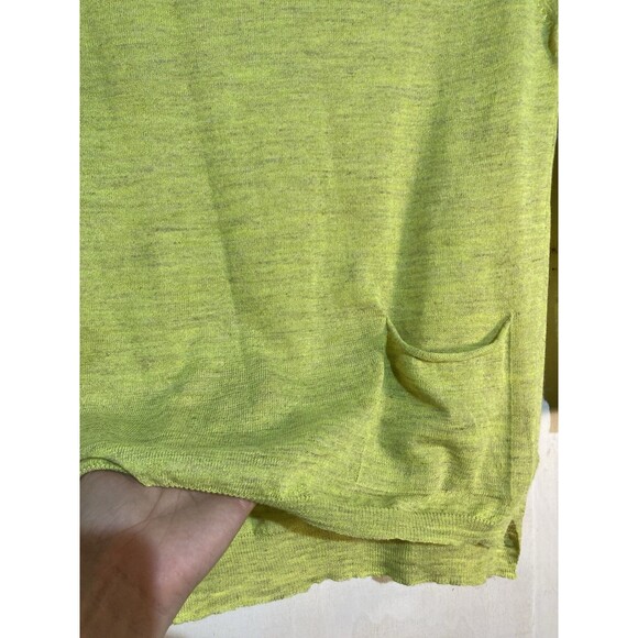 Roberto Collina Italian Luxury Fine Knit Linen Blend Sweater Bright Green Small - Picture 6 of 11